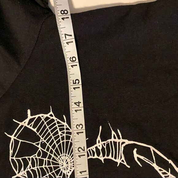 Disney's Mickey Mouse black' Web Face Graphic Sweatshirt Halloween Goth-S - Picture 6 of 8